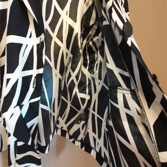 Perceptions New York Black & Ivory 3/4 sleeve blouse Size 12 - Picture 4 of 9